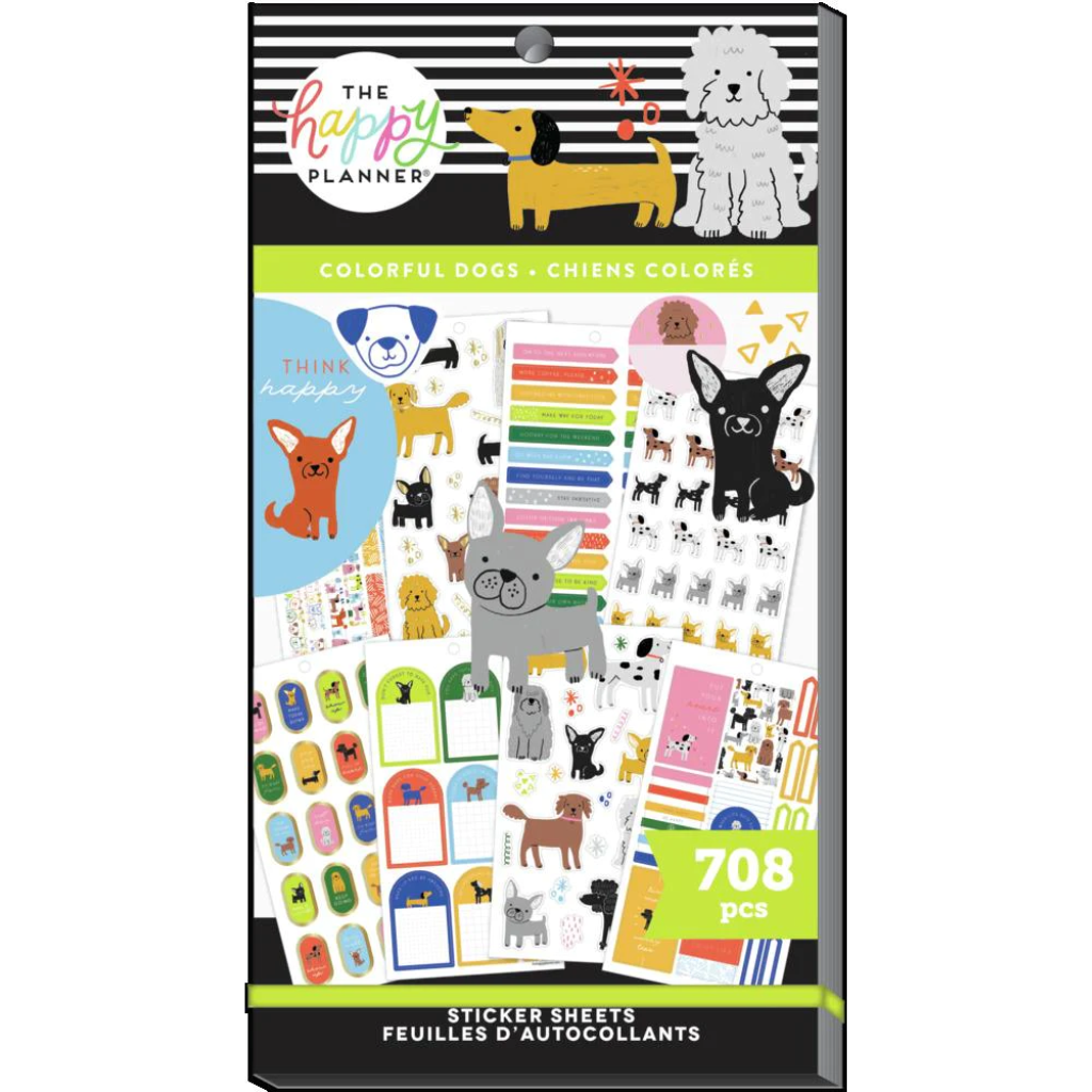The Happy Planner Value Pack Stickers - Colorful Dogs