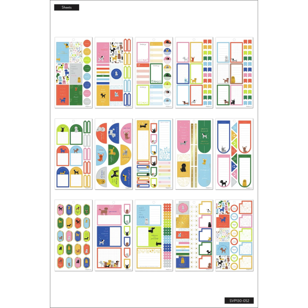The Happy Planner Value Pack Stickers - Colorful Dogs
