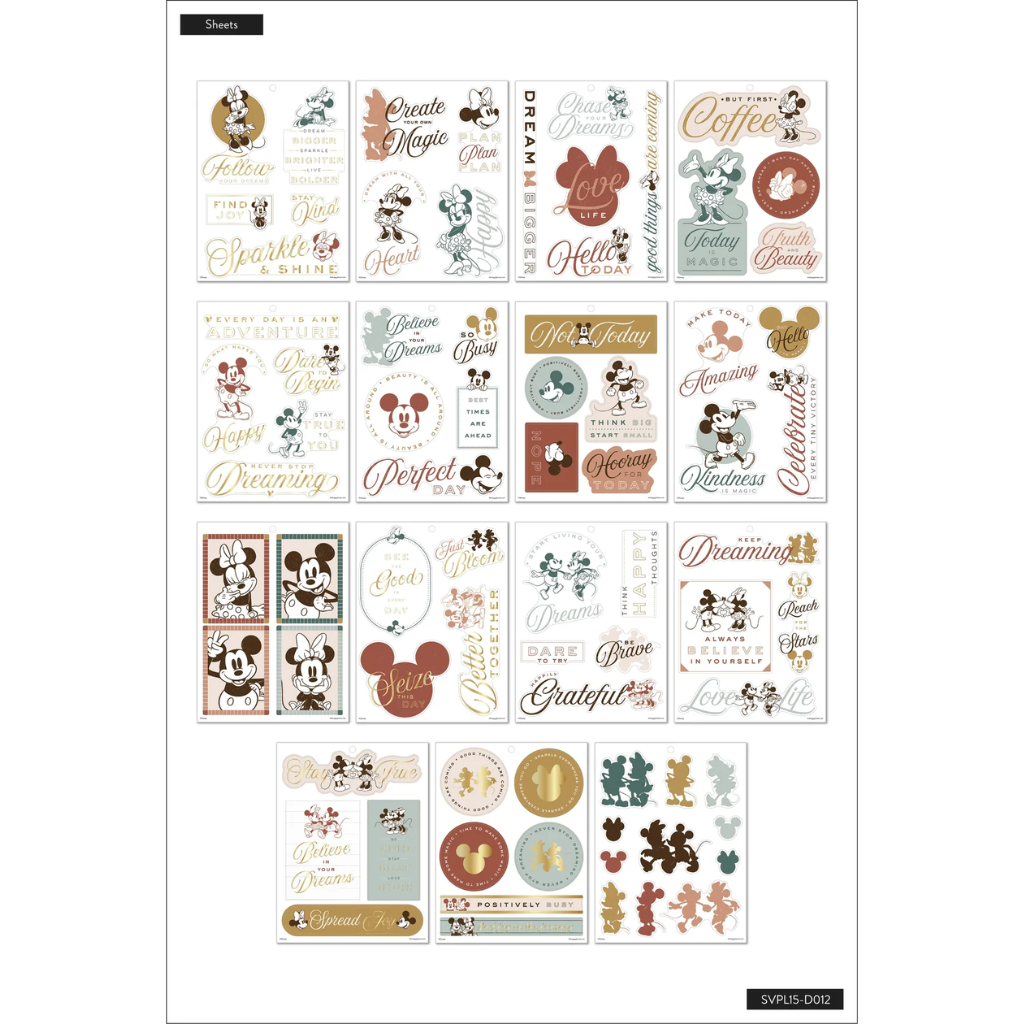 The Happy Planner Disney Mickey Mouse &amp; Minnie Mouse Farmhouse Large Value Pack Stickers