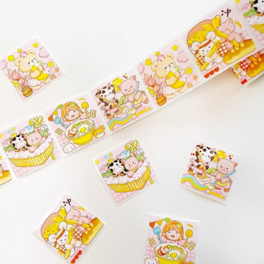 Strawberry Soda Sealing Sticker Three Hearts Sampler