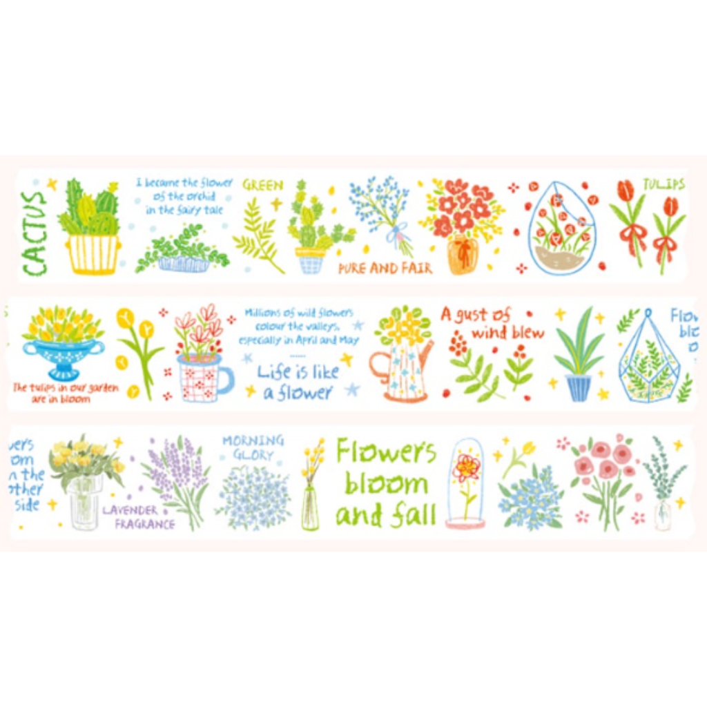 Colorful Garden 100cm Washi Sampler