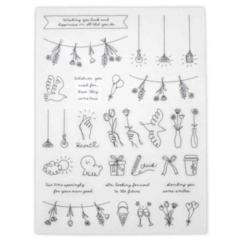 Kyowa Film Die Cut Sticker Line Art