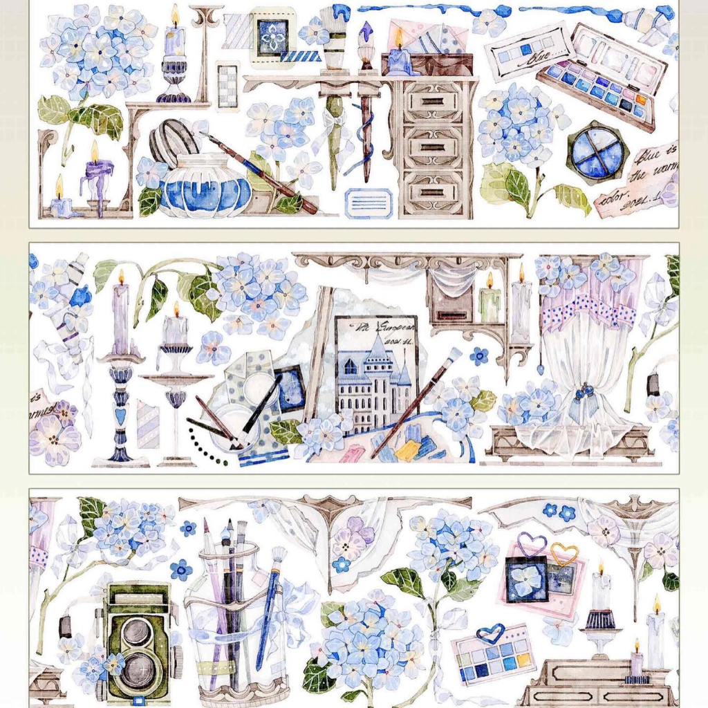 Blue Hydrangea 100cm PET Sampler