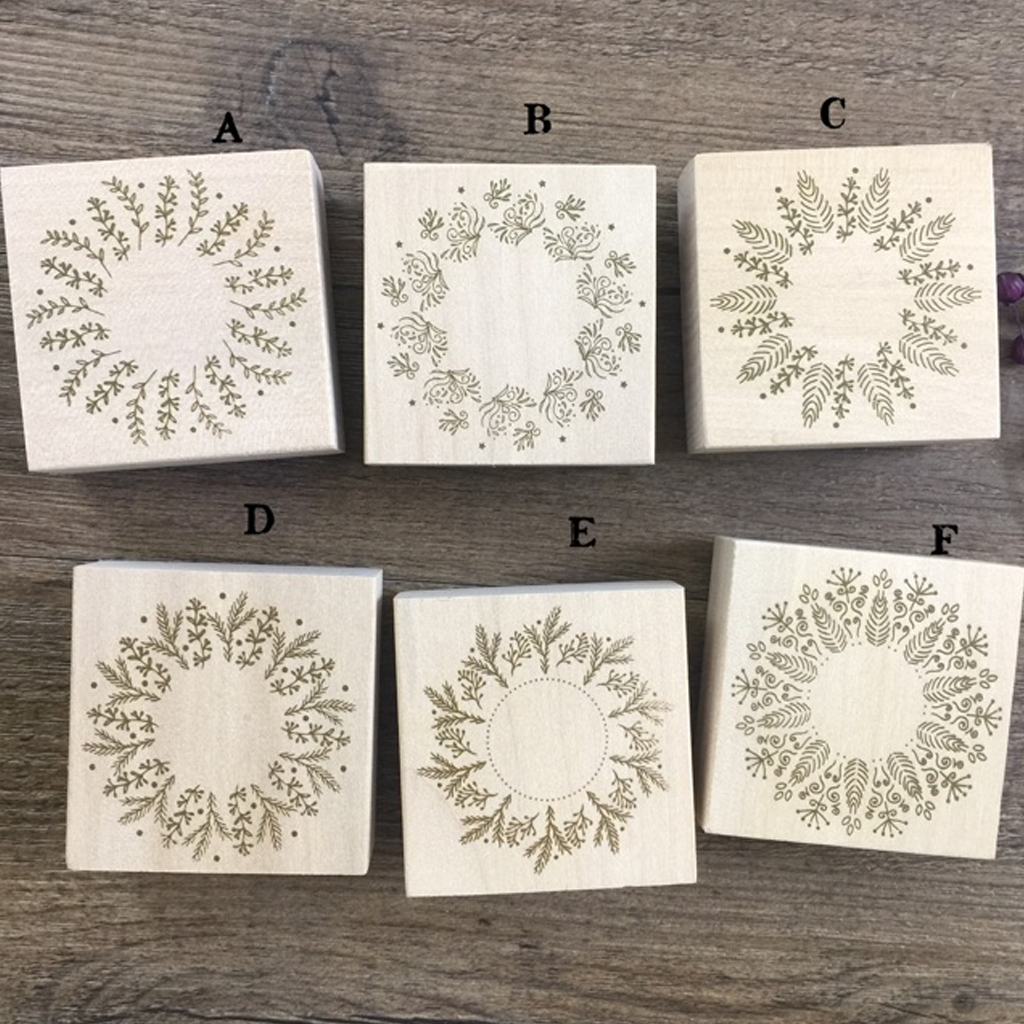 Wreath Flower Rubber Stamp