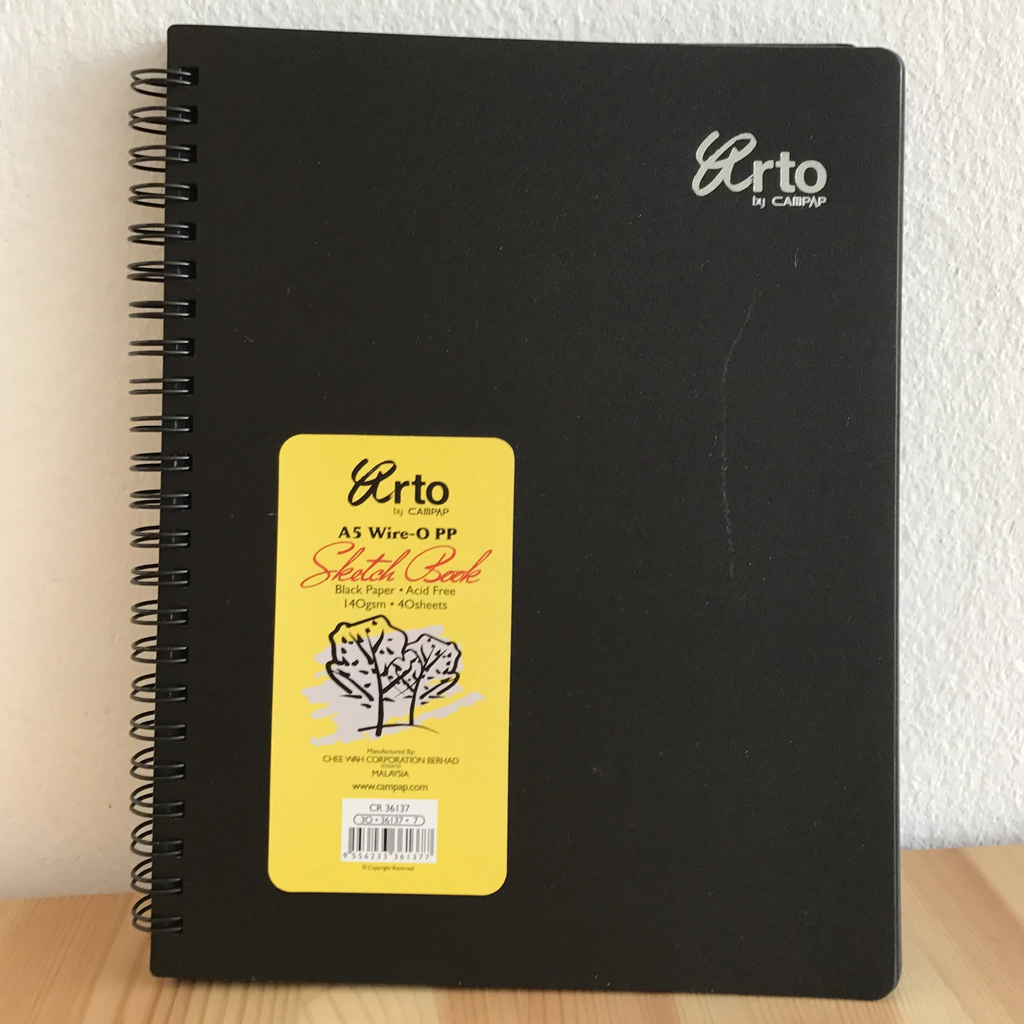 Campap Arto Wire-O PP A5 Sketch Book Black Paper