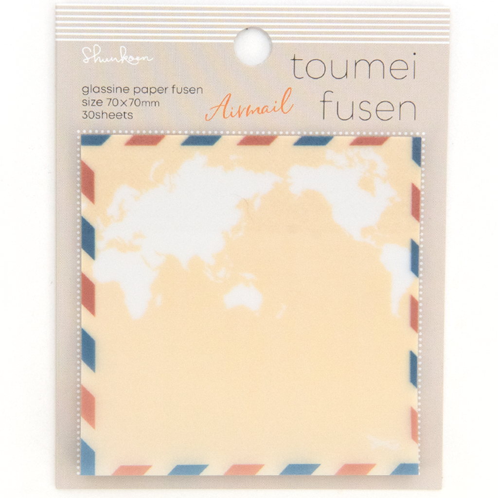 Shunkoen Toumei Fusen Sticky Note Airmail