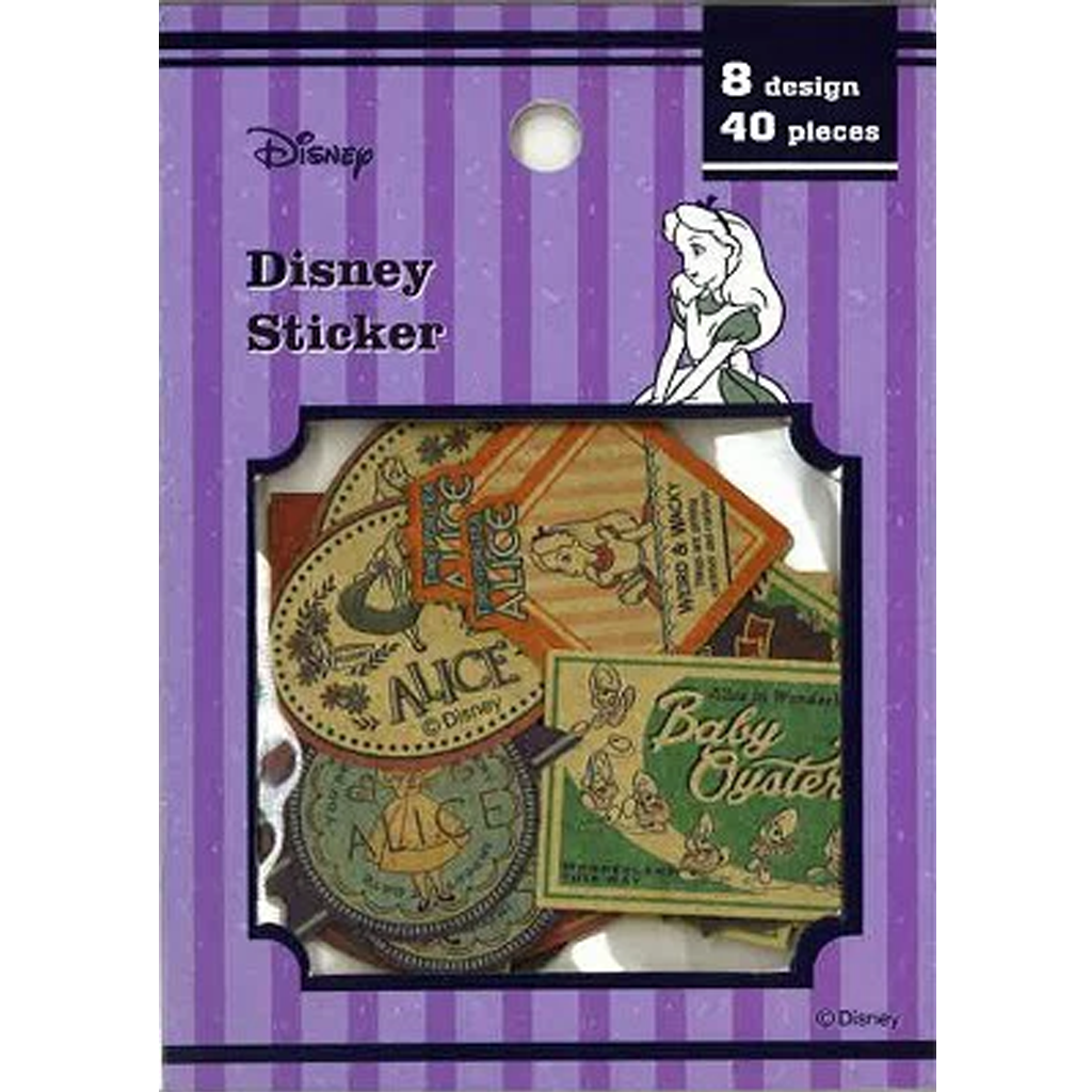 Alice in Wonderland Disney Antique Flake Stickers