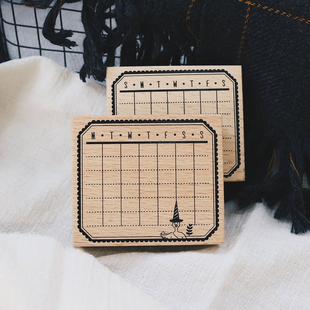 Bon Bon Stickers Rubber Stamp - Monthly Calendar