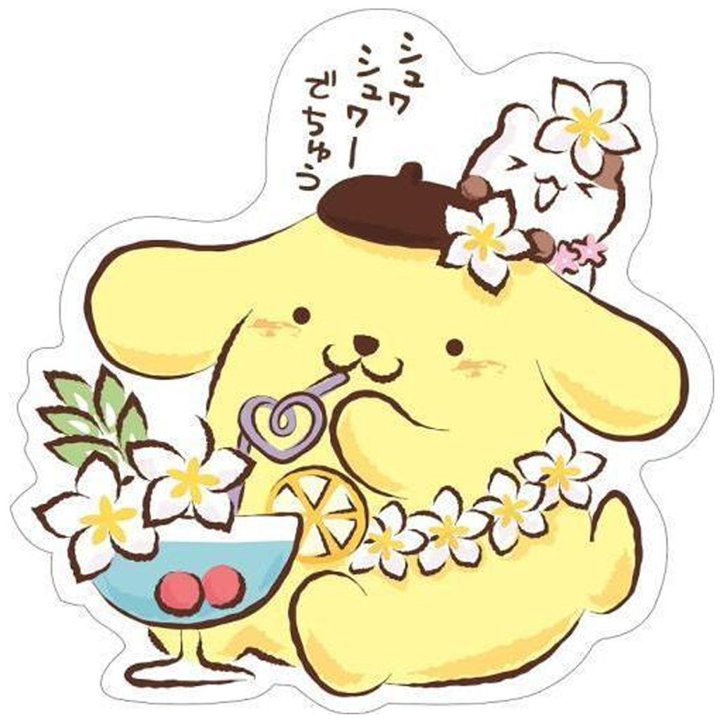 Sanrio Postcard Pompompurin Die-cut Aloha