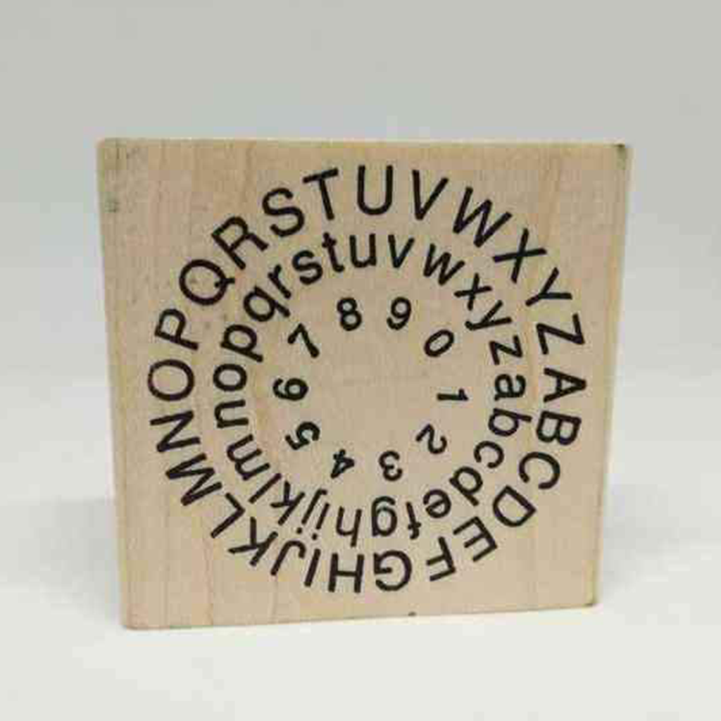 100 Proof Press Rubber Stamp - Circle Alphabet