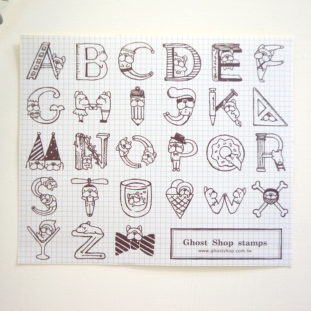 Ghost Shop Rubber Stamp - Limited English Letters