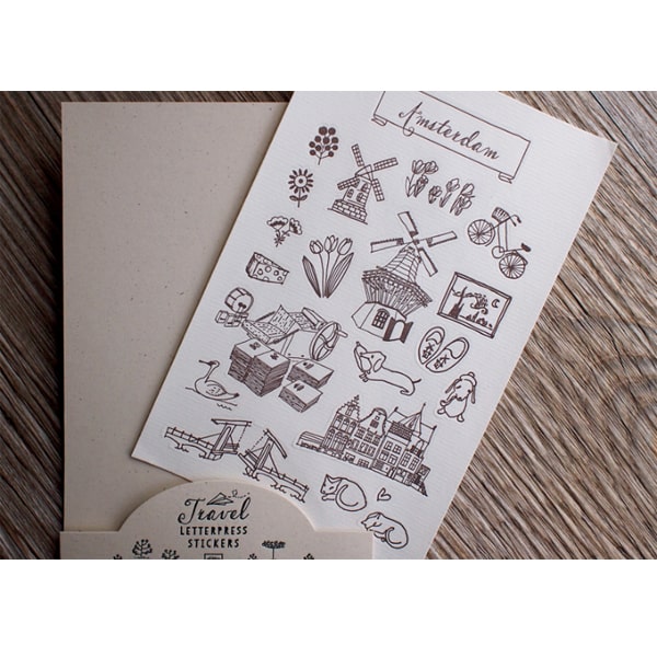 Travel Letterpress Stickers - Amsterdam