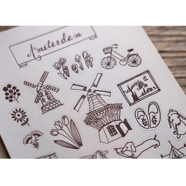 Travel Letterpress Stickers - Amsterdam