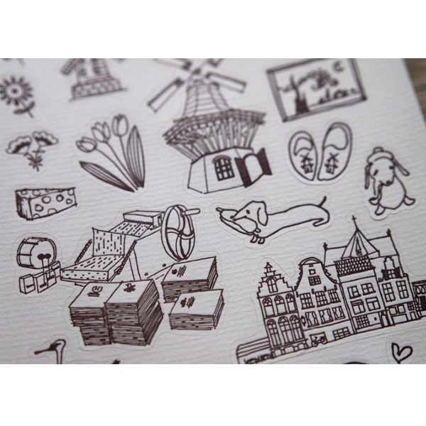 Travel Letterpress Stickers - Amsterdam