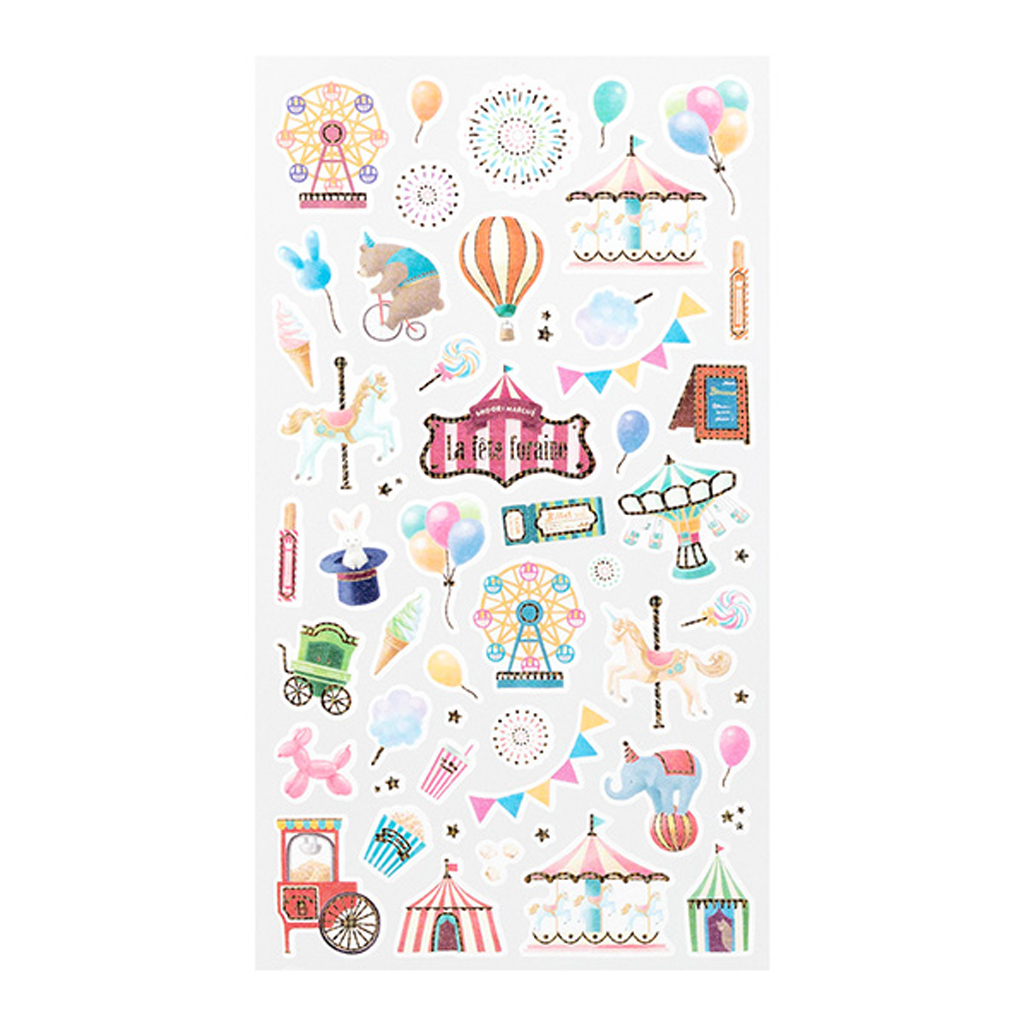 Midori Marche Masking Sticker Amusement Park Pattern