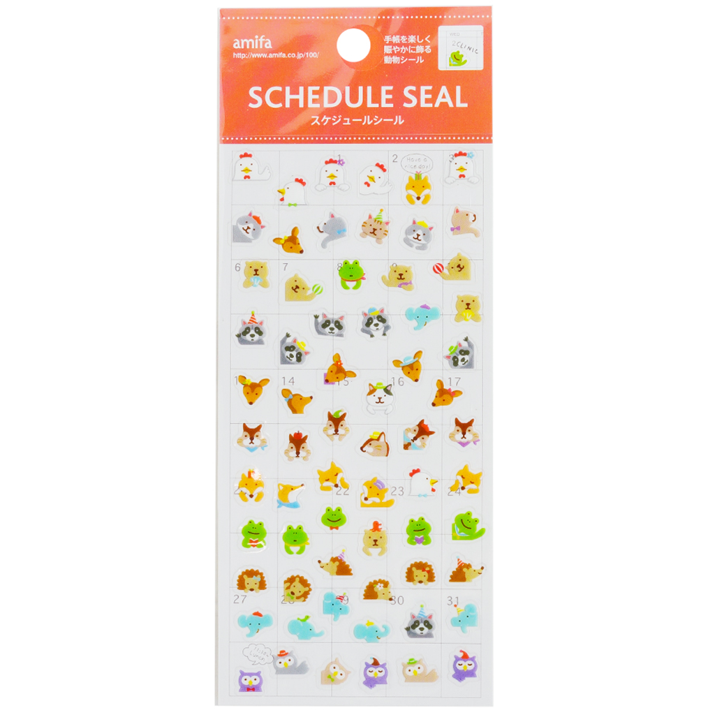 Amifa Schedule Sticker Yurukawa Animal Deco