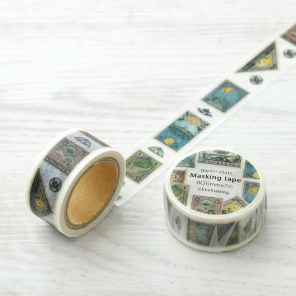 Papier Platz Masking Tape Antique Postage Stamp