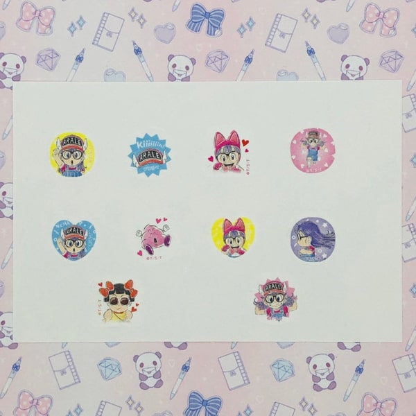 Flake Masking Sticker Arale Chan Pink