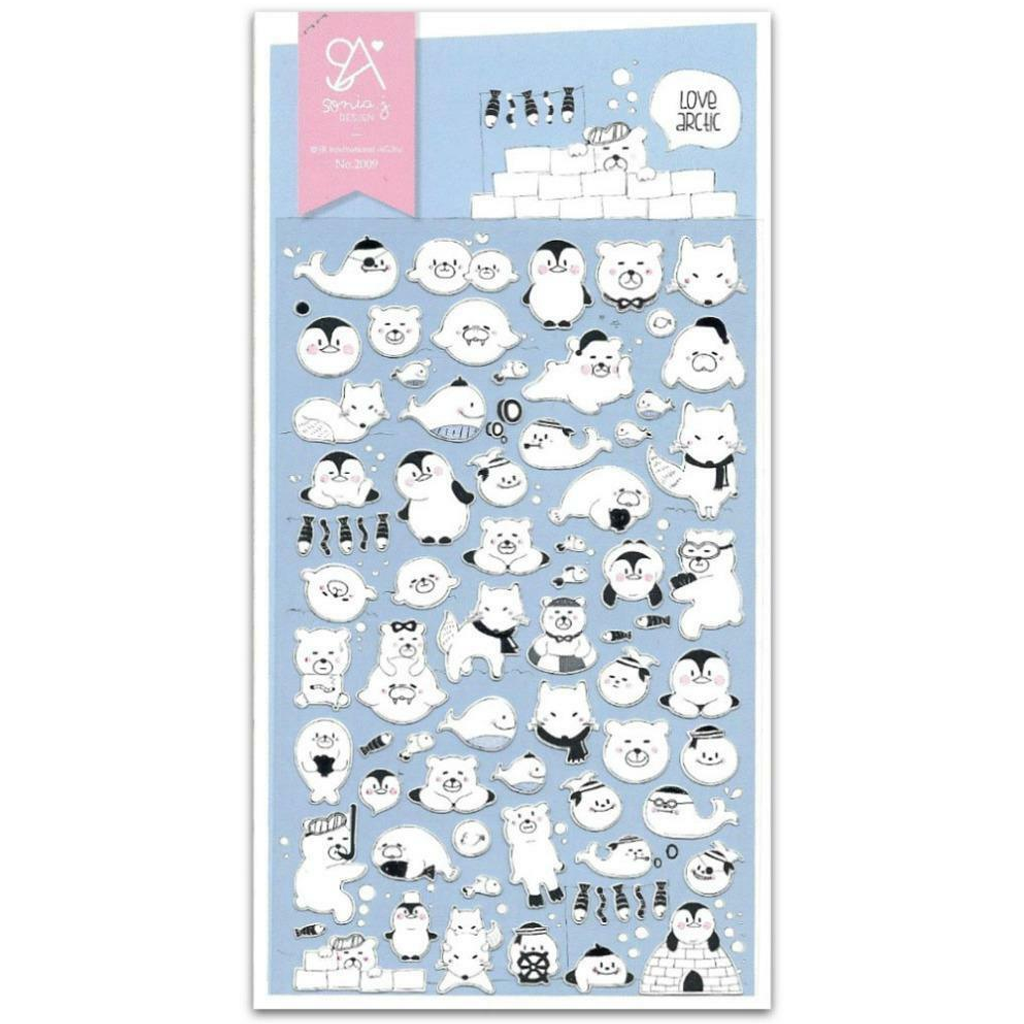Love Arctic Sticker - Polar Bear Seal Penguin