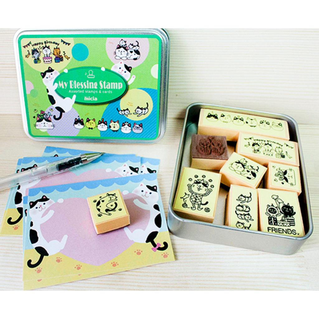 Micia Iron Box Stamp - Babe Cat With Good Friends