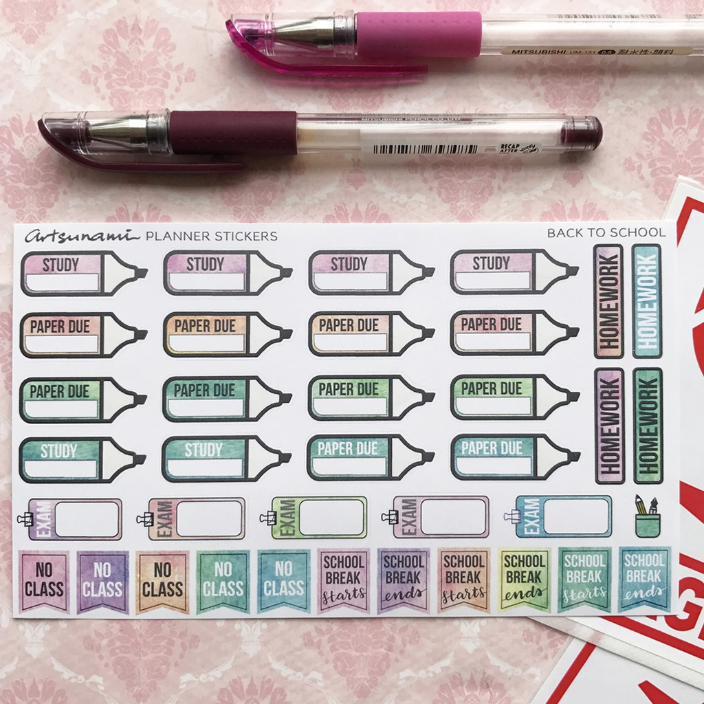 Artsunami Planner Sticker Back To School