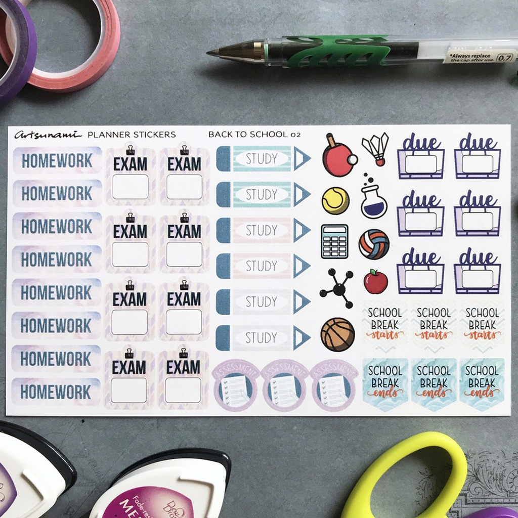 Artsunami Planner Sticker Back To School 02