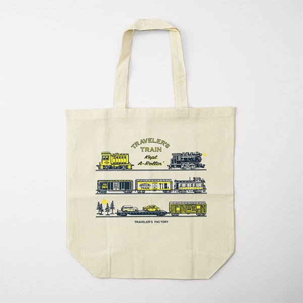 Traveler&#39;s Factory Tote Bag Traveler&#39;s Train Pattern