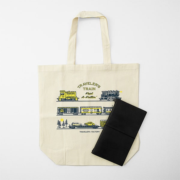 Traveler&#39;s Factory Tote Bag Traveler&#39;s Train Pattern