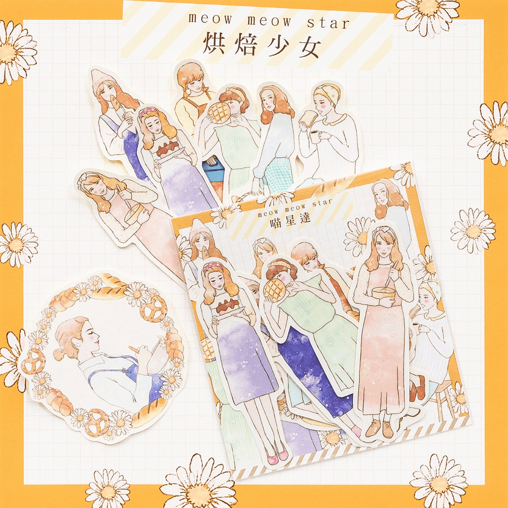 Flake Sticker Meow Meow Star - Baking Girl