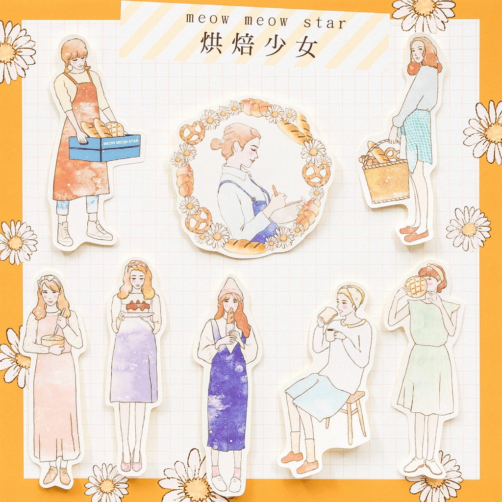 Flake Sticker Meow Meow Star - Baking Girl
