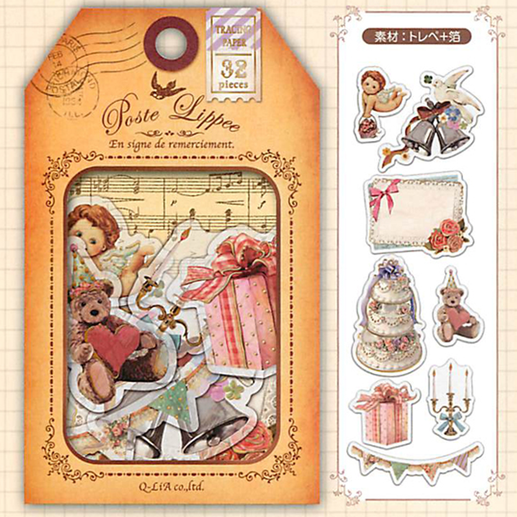 Q-Lia Poste Lippee Birthday Flake Sticker