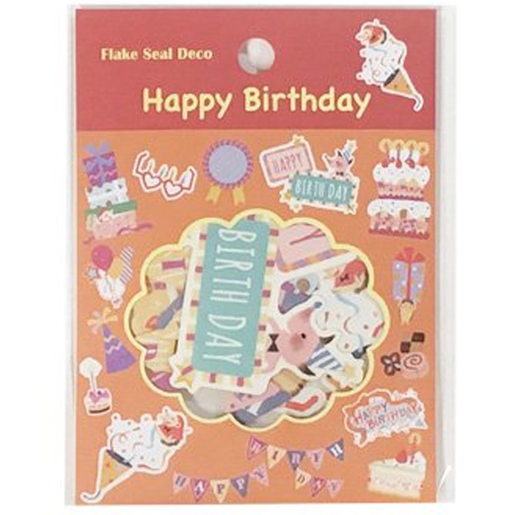 Z &amp; K Flake Seal Deco Sticker Happy Birthday