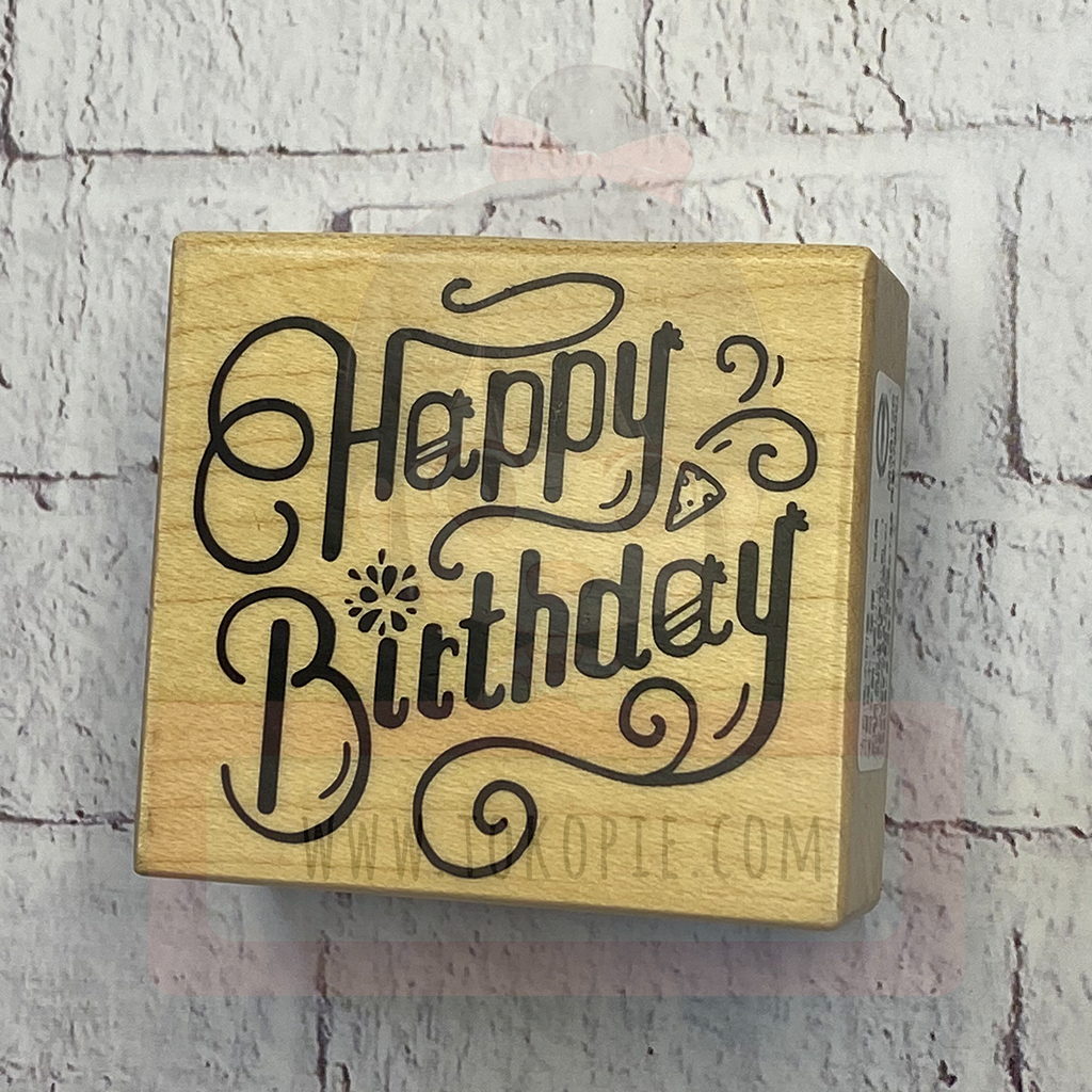 Micia Rubber Stamp - Happy Birthday Sign