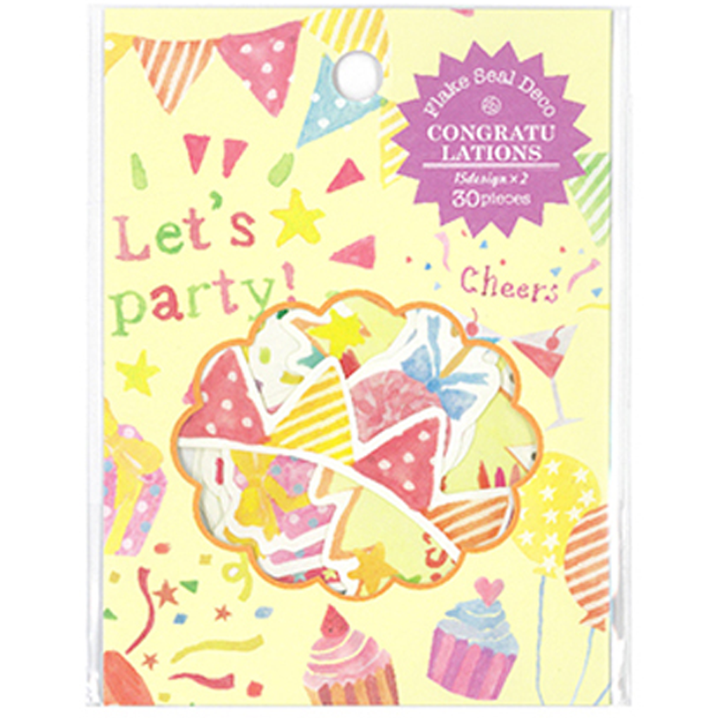 Z & K Flake Seal Deco Sticker Yellow Congratulations