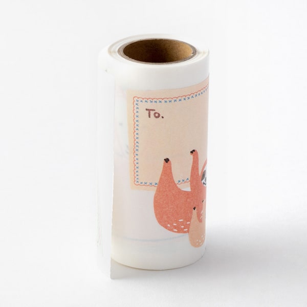 Midori Roll Sticker Animal Message Pattern