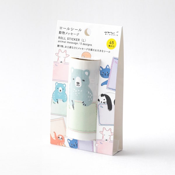 Midori Roll Sticker Animal Message Pattern