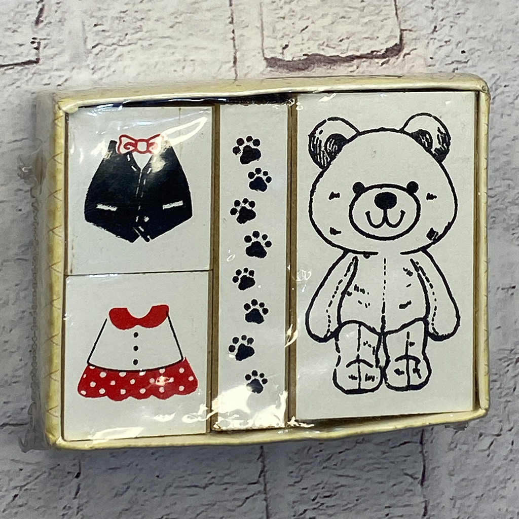 Somssi Rubber Stamp Set - Bear Outfit