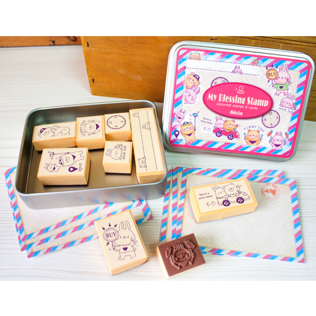 Micia Iron Box Stamp - Yummy Time For Bears and Rabbits