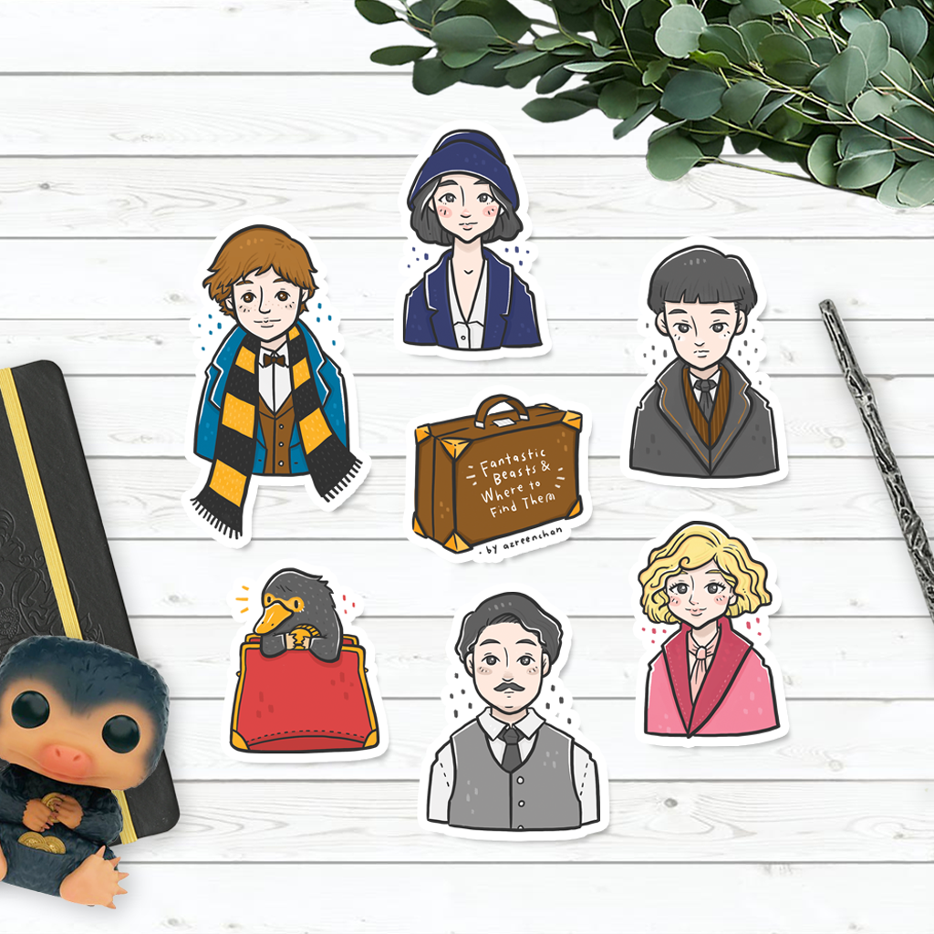 Azreenchan Hand-cut Stickers Fantastic Beasts &amp; Where To Find Them
