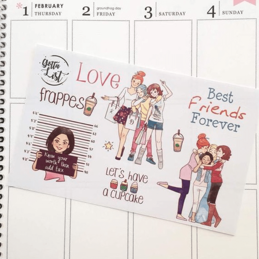 GottaList Sticker Planner Best Friends - tokopie