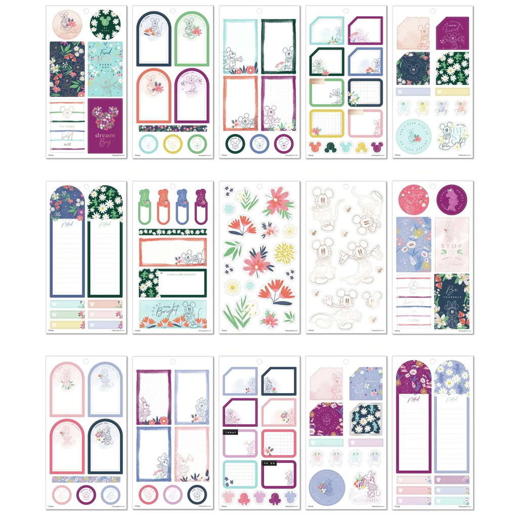 The Happy Planner Disney Mickey &amp; Minnie Mouse Floral Value Pack Stickers - Big