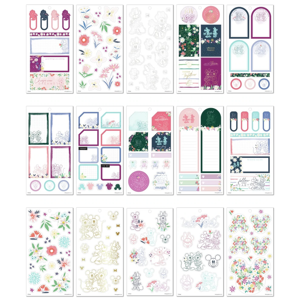 The Happy Planner Disney Mickey &amp; Minnie Mouse Floral Value Pack Stickers - Big