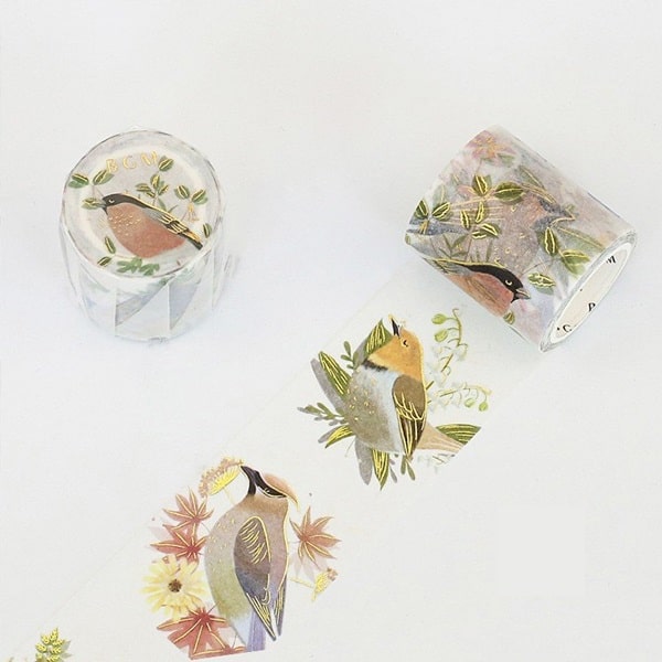 BGM Masking Tape Gold Leaf Flower Bird