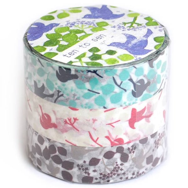 Classiky Washi Masking Tape Message Bird 3 Color Set