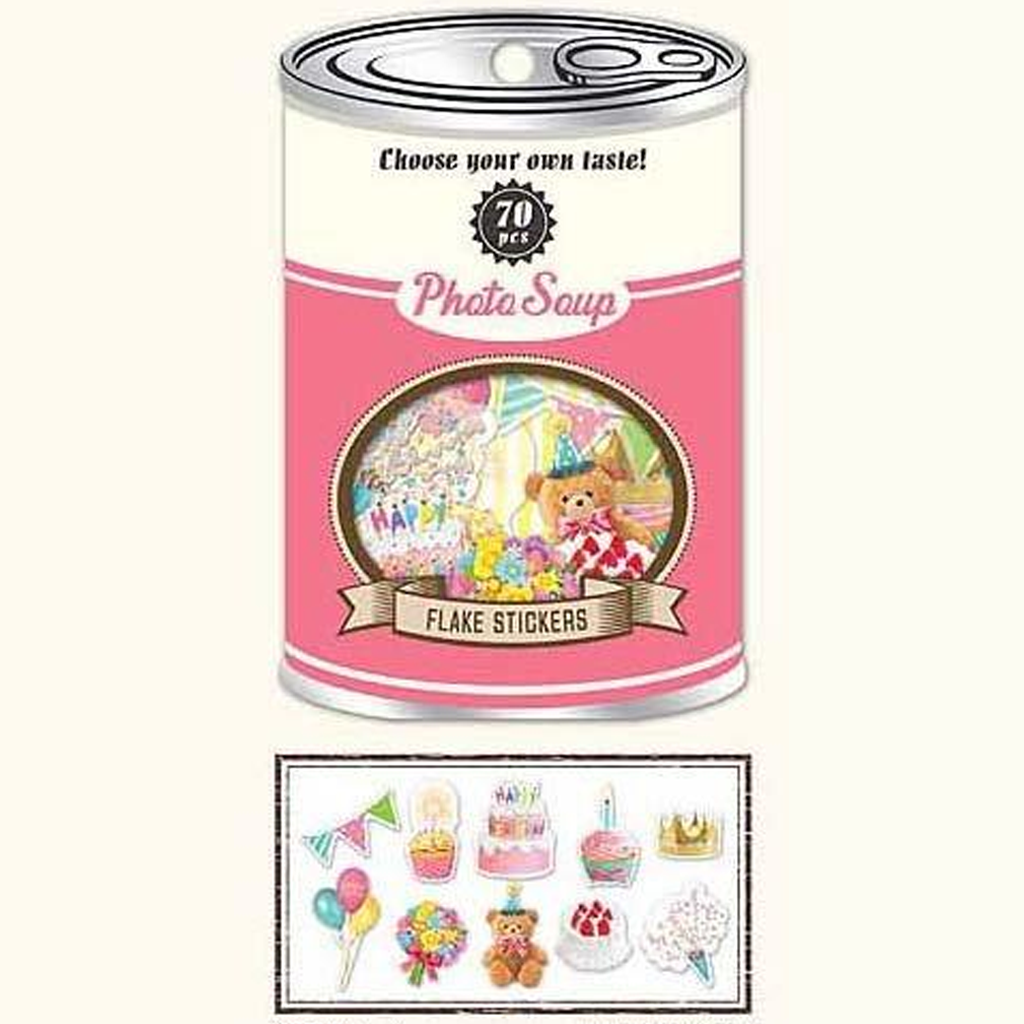 Q-Lia Photo Soup Flake Sticker Birthday Party