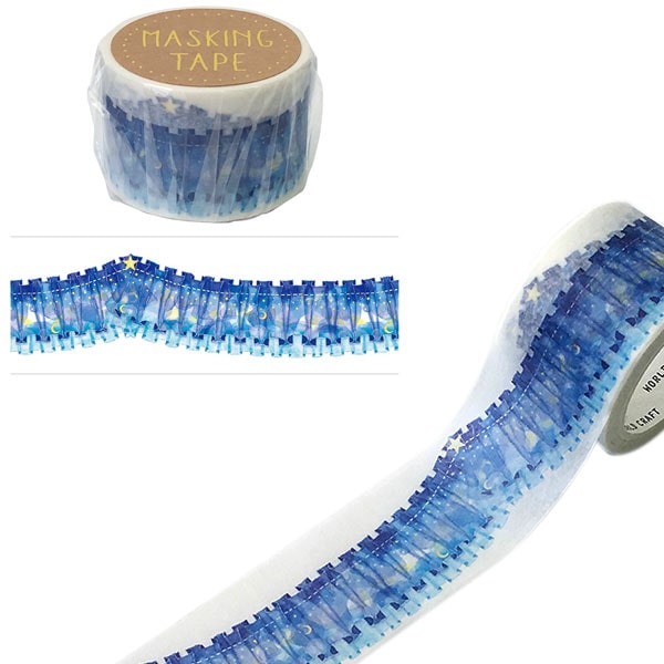 World Craft Masking Tape Blue Curtains