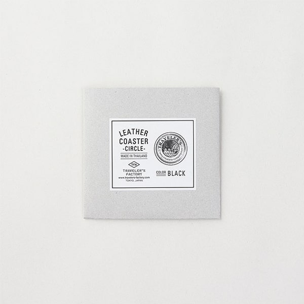 Traveler&#39;s Factory Leather Coaster Circle Black