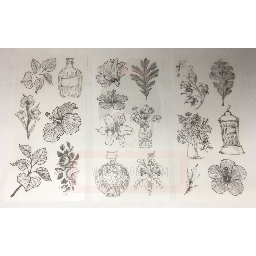 Black And White Garden Plants Sticker