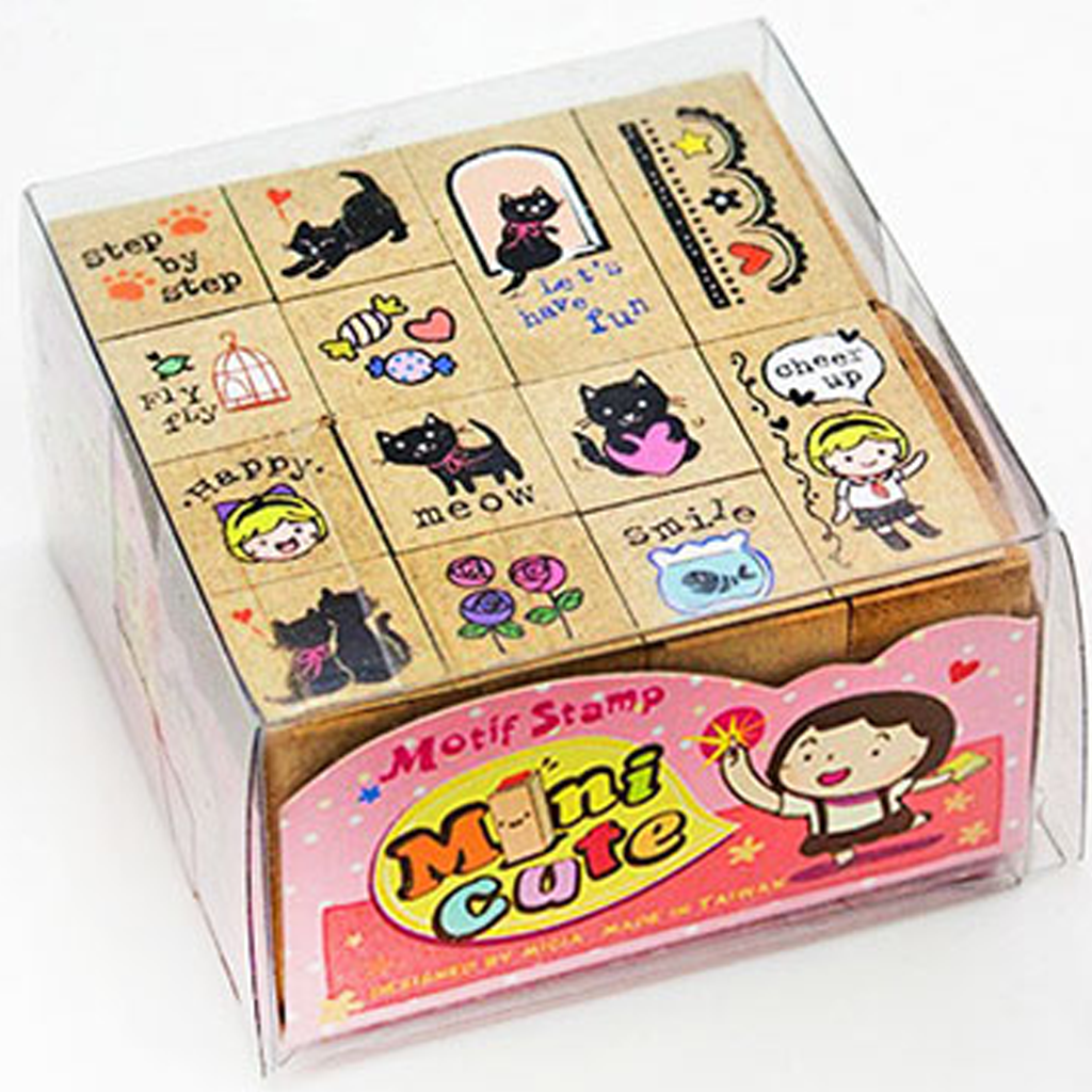 Micia Mini Cute Stamp Set - Little Black Cat