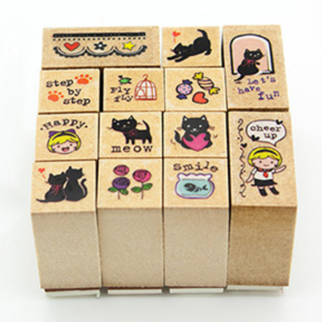 Micia Mini Cute Stamp Set - Little Black Cat